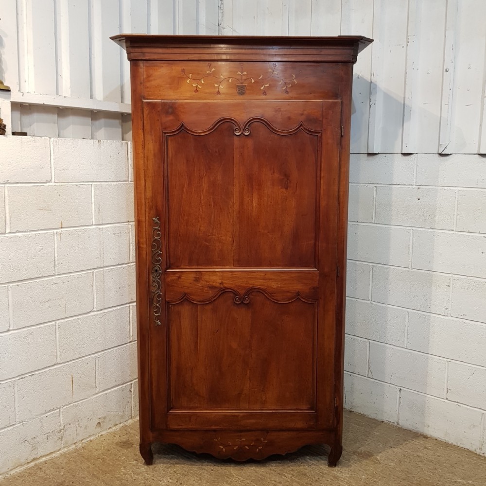 ANTIQUE 19TH CENTURY FRENCH FRUITWOOD INLAID ARMOIRE C1880 View III