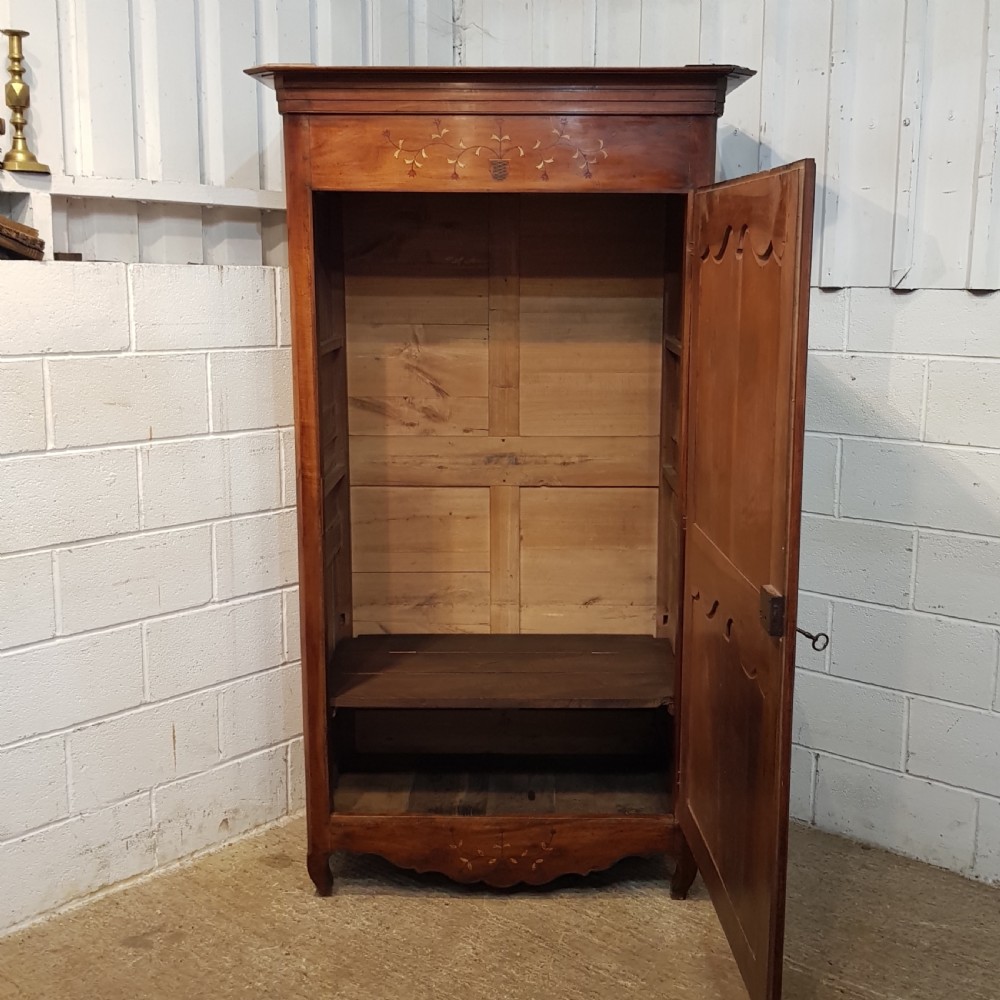 ANTIQUE 19TH CENTURY FRENCH FRUITWOOD INLAID ARMOIRE C1880 View VI