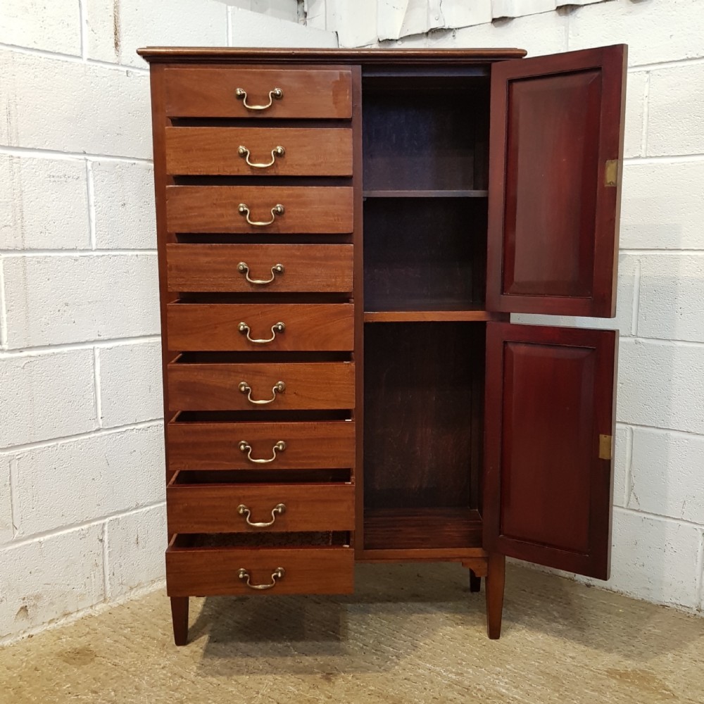 ANTIQUE EDWARDIAN MAHOGANY MULTI DRAWER CUPBOARD C1900 View III