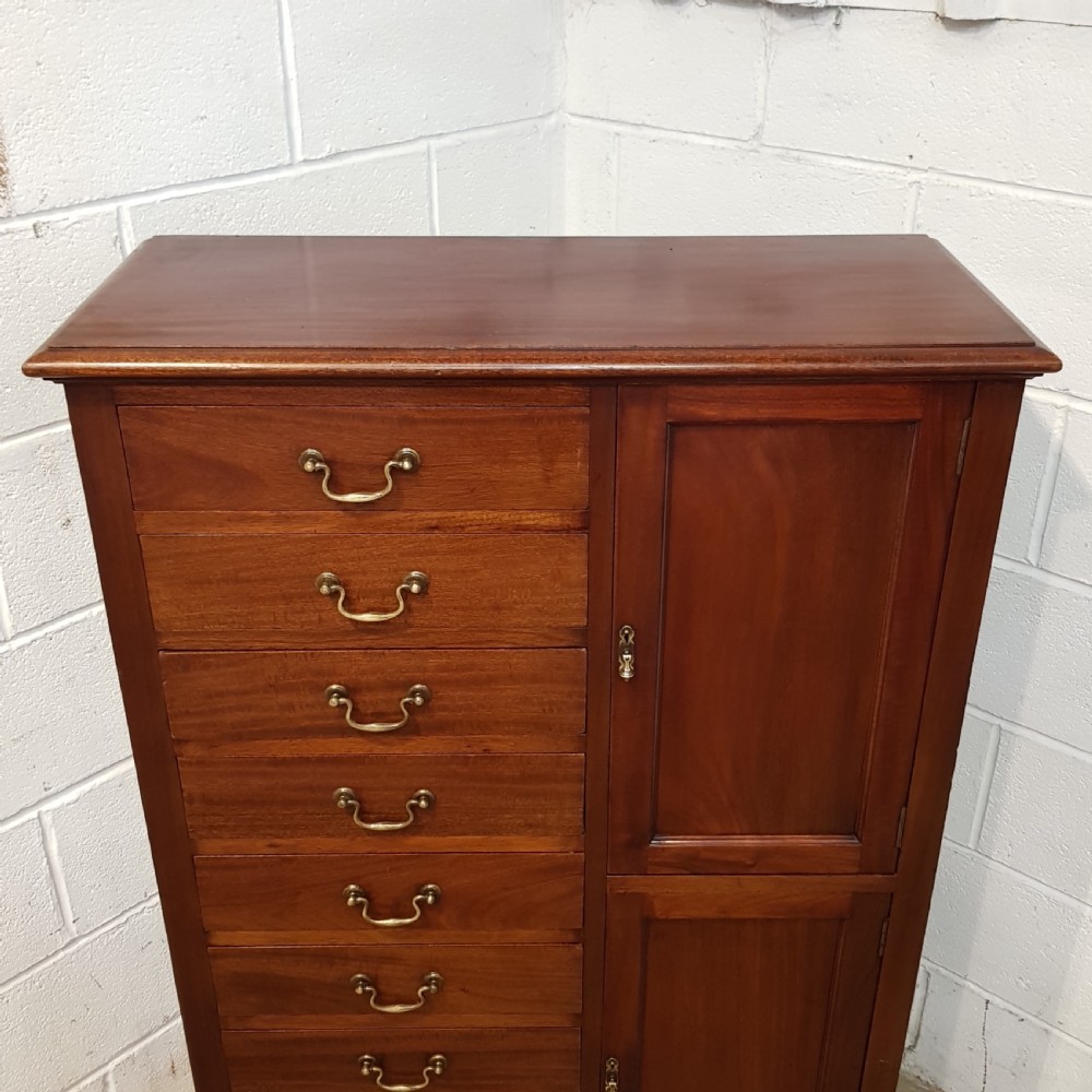 ANTIQUE EDWARDIAN MAHOGANY MULTI DRAWER CUPBOARD C1900 View IV