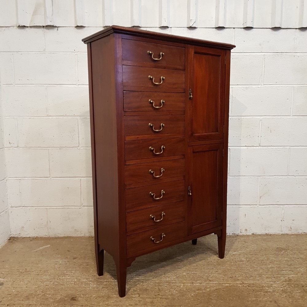 ANTIQUE EDWARDIAN MAHOGANY MULTI DRAWER CUPBOARD C1900 View VI