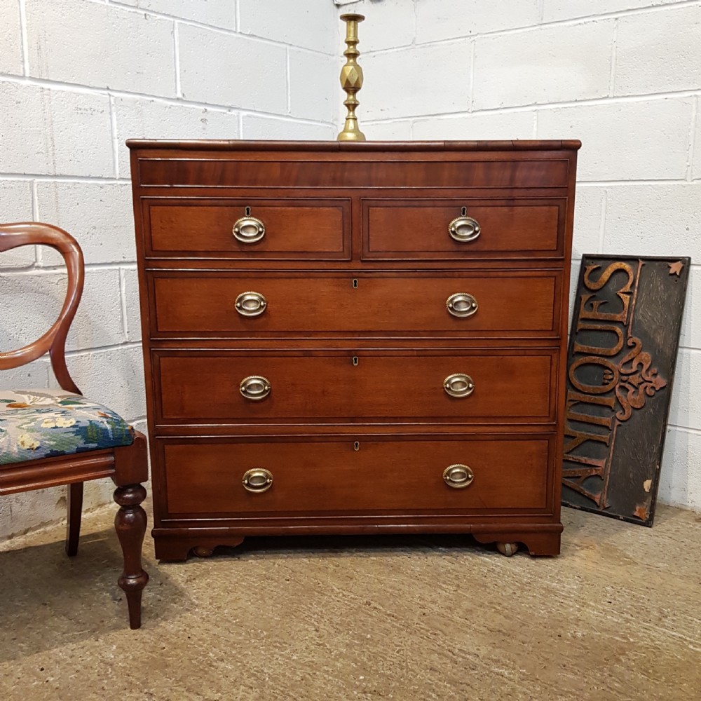ANTIQUE REGENCY MAHOGANY CHEST OF DRAWERS C1820