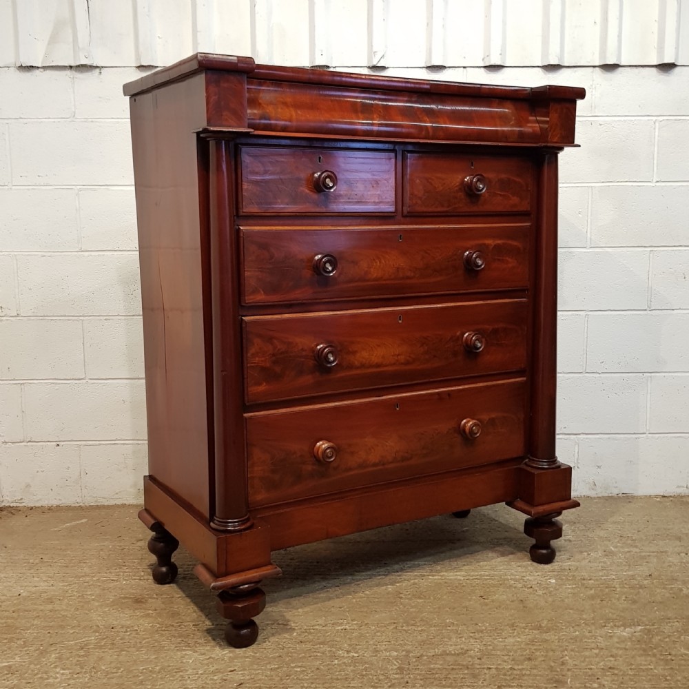 ANTIQUE VICTORIAN MAHOGANY SCOTCH CHEST OF DRAWERS C1880 View II
