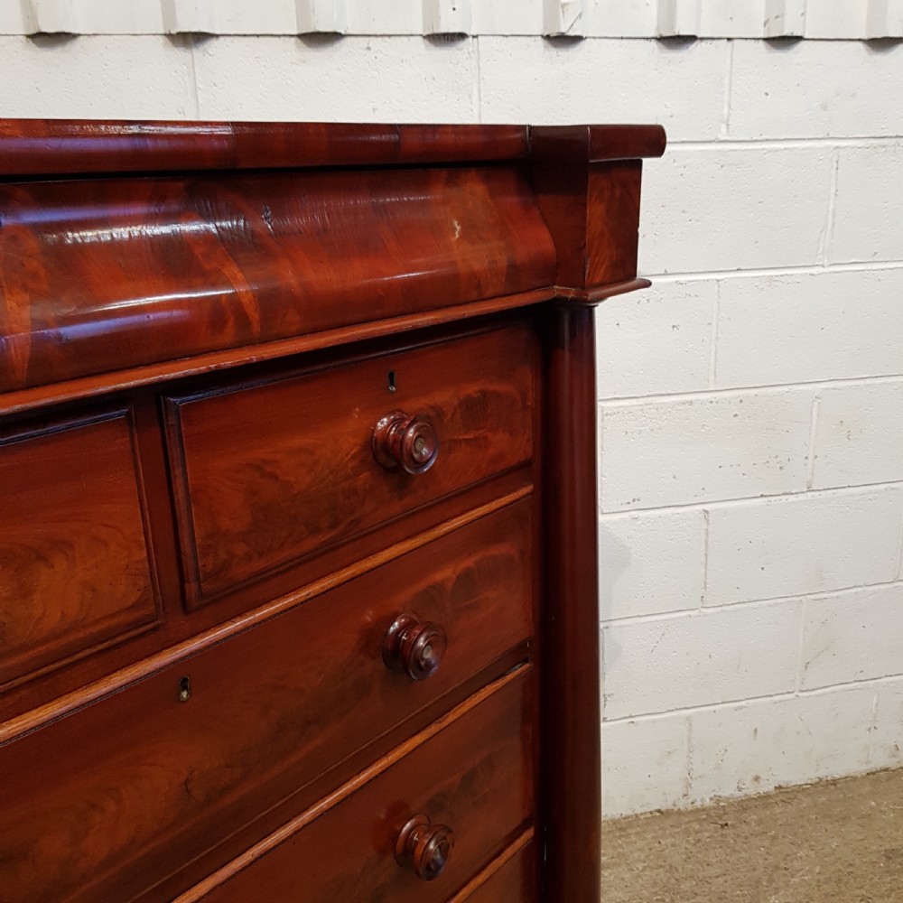 ANTIQUE VICTORIAN MAHOGANY SCOTCH CHEST OF DRAWERS C1880 View V