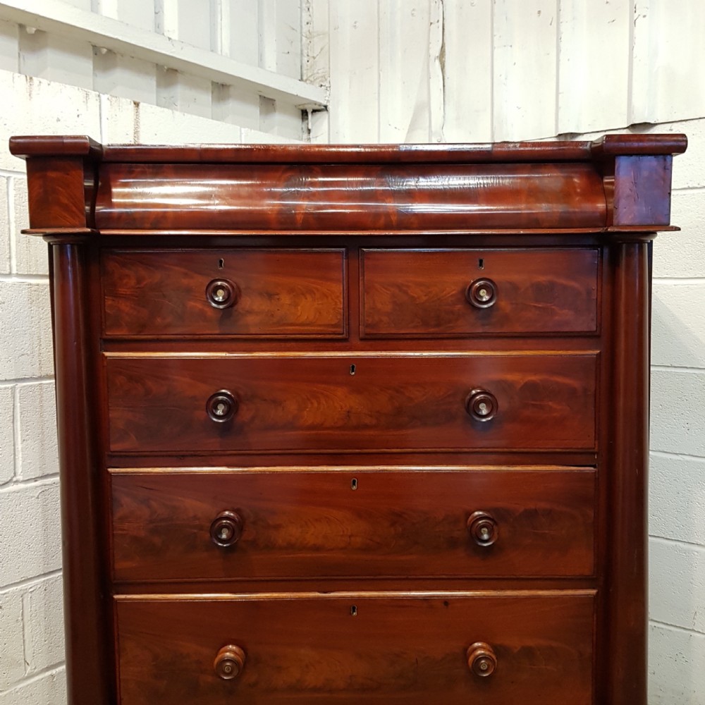 ANTIQUE VICTORIAN MAHOGANY SCOTCH CHEST OF DRAWERS C1880 View VI