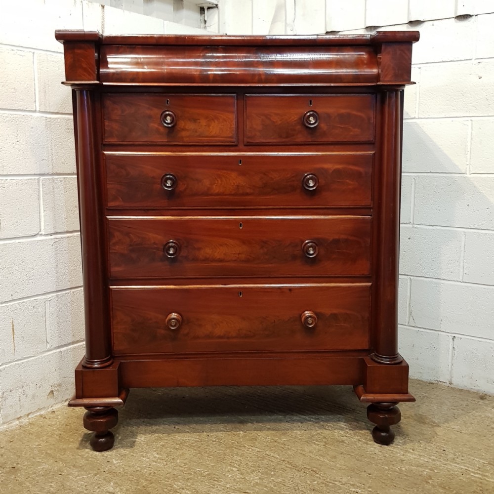 ANTIQUE VICTORIAN MAHOGANY SCOTCH CHEST OF DRAWERS C1880 View VII
