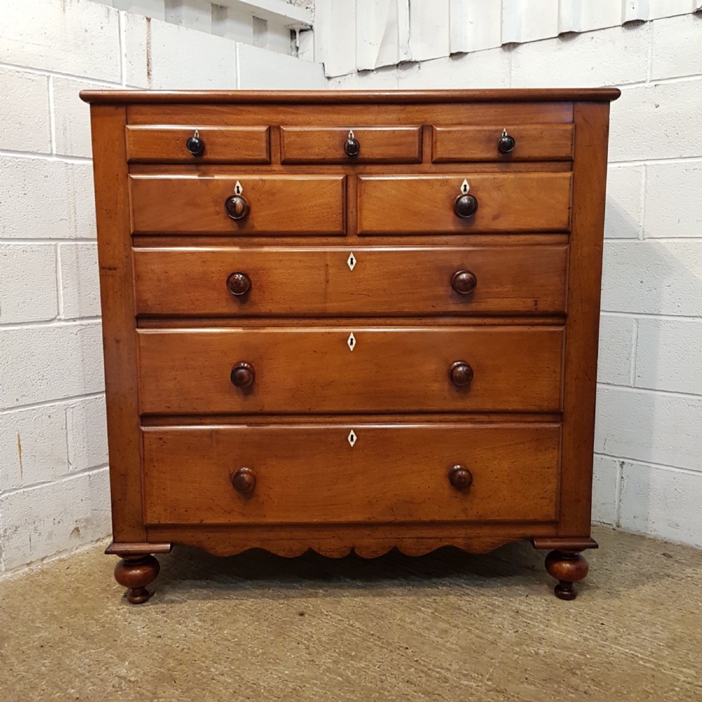 ANTIQUE VICTORIAN MAHOGANY CUMBERLAND CHEST OF DRAWERS C1880 View II