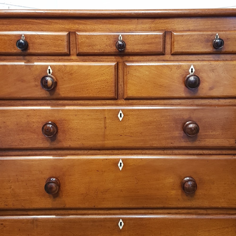 ANTIQUE VICTORIAN MAHOGANY CUMBERLAND CHEST OF DRAWERS C1880 View III