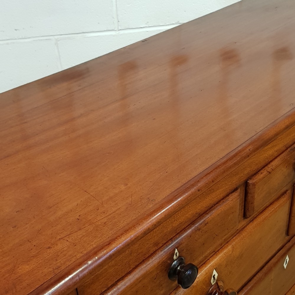 ANTIQUE VICTORIAN MAHOGANY CUMBERLAND CHEST OF DRAWERS C1880 View V