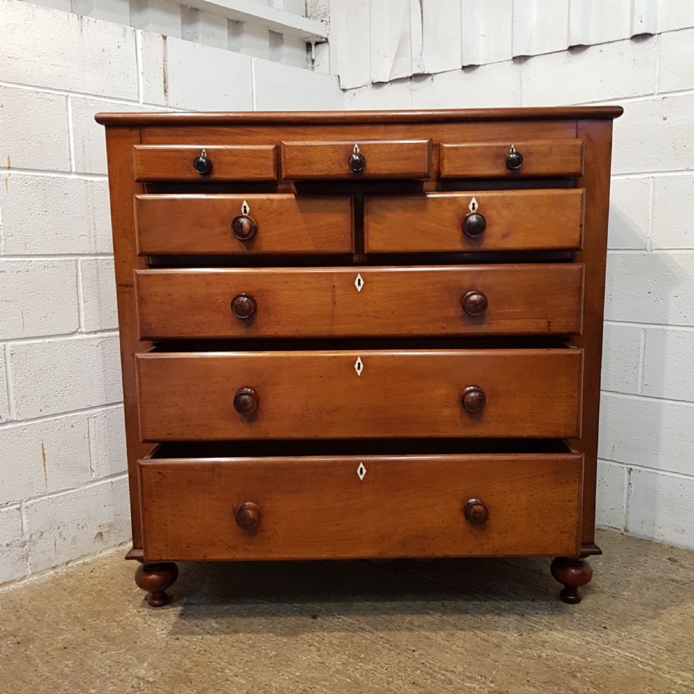 ANTIQUE VICTORIAN MAHOGANY CUMBERLAND CHEST OF DRAWERS C1880 View VI