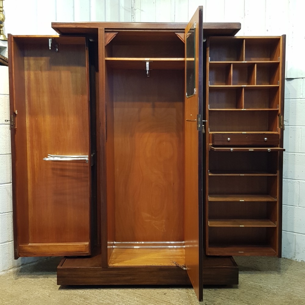 ANTIQUE MAHOGANY GENTS FITTED WARDROBE COMPACTUM C1920 View VI