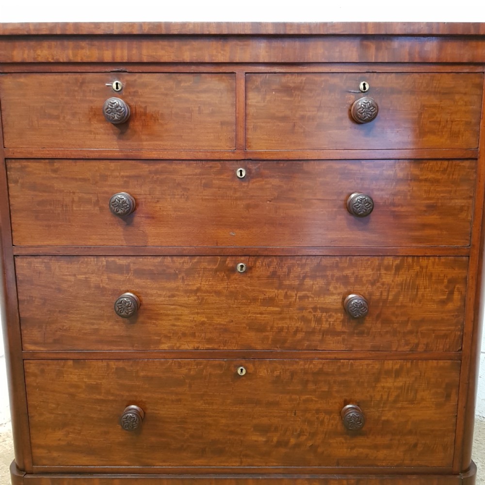 ANTIQUE VICTORIAN MAHOGANY CHEST OF DRAWERS C1880 View II
