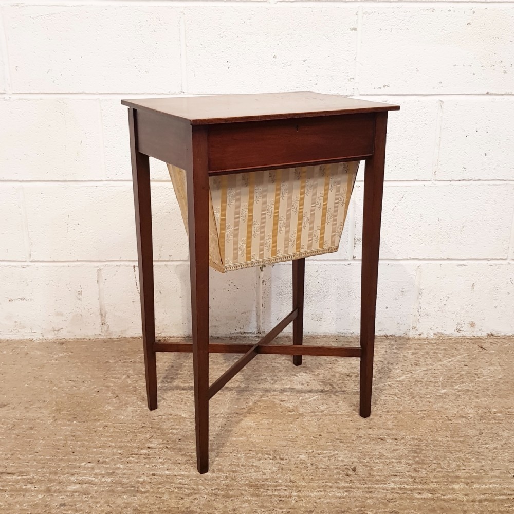 ANTIQUE SMALL REGENCY MAHOGANY WORK SEWING TABLE C1820 View X