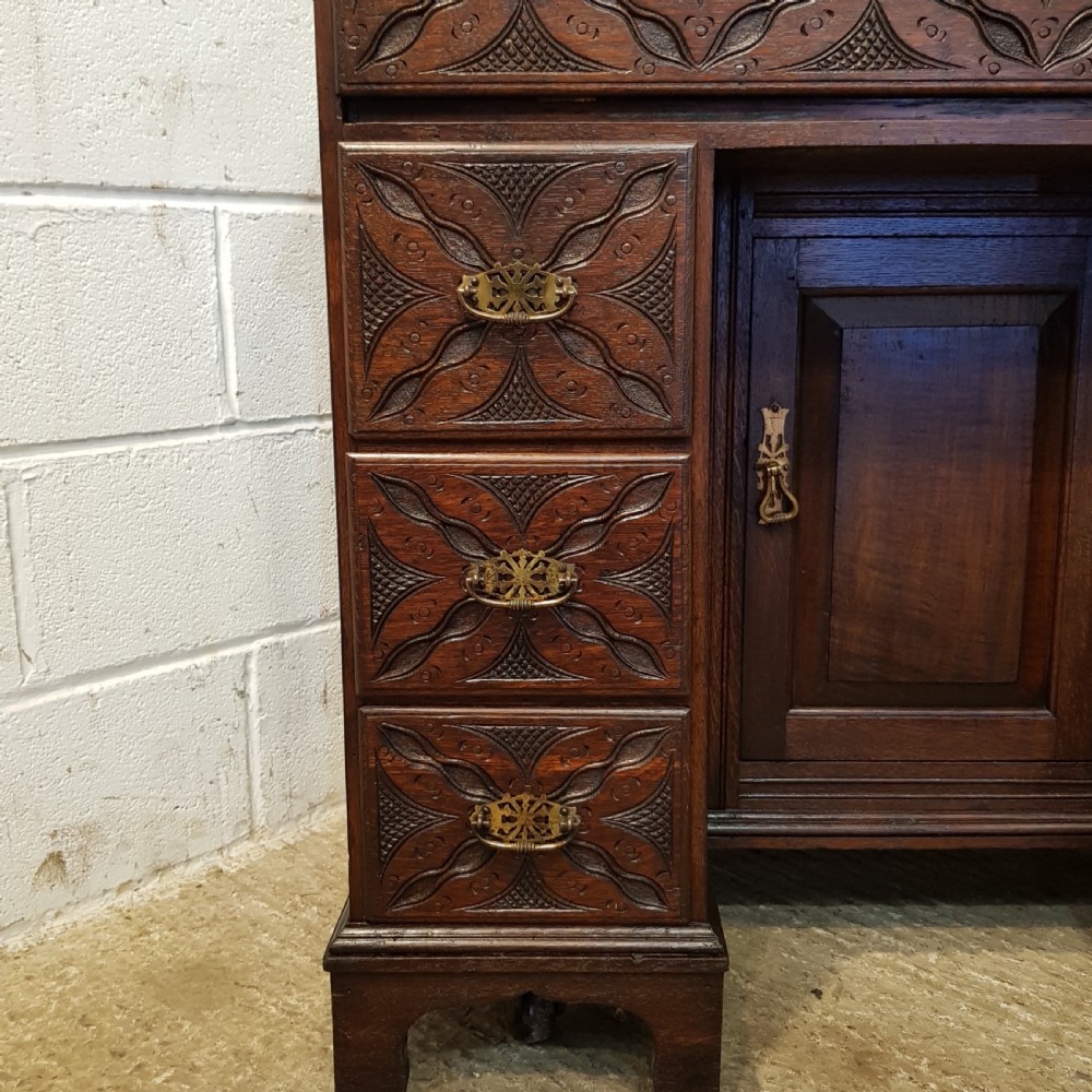 ANTIQUE LATE 18TH CENTURY OAK SECRETAIRE BOOKCASE C1780 View IV