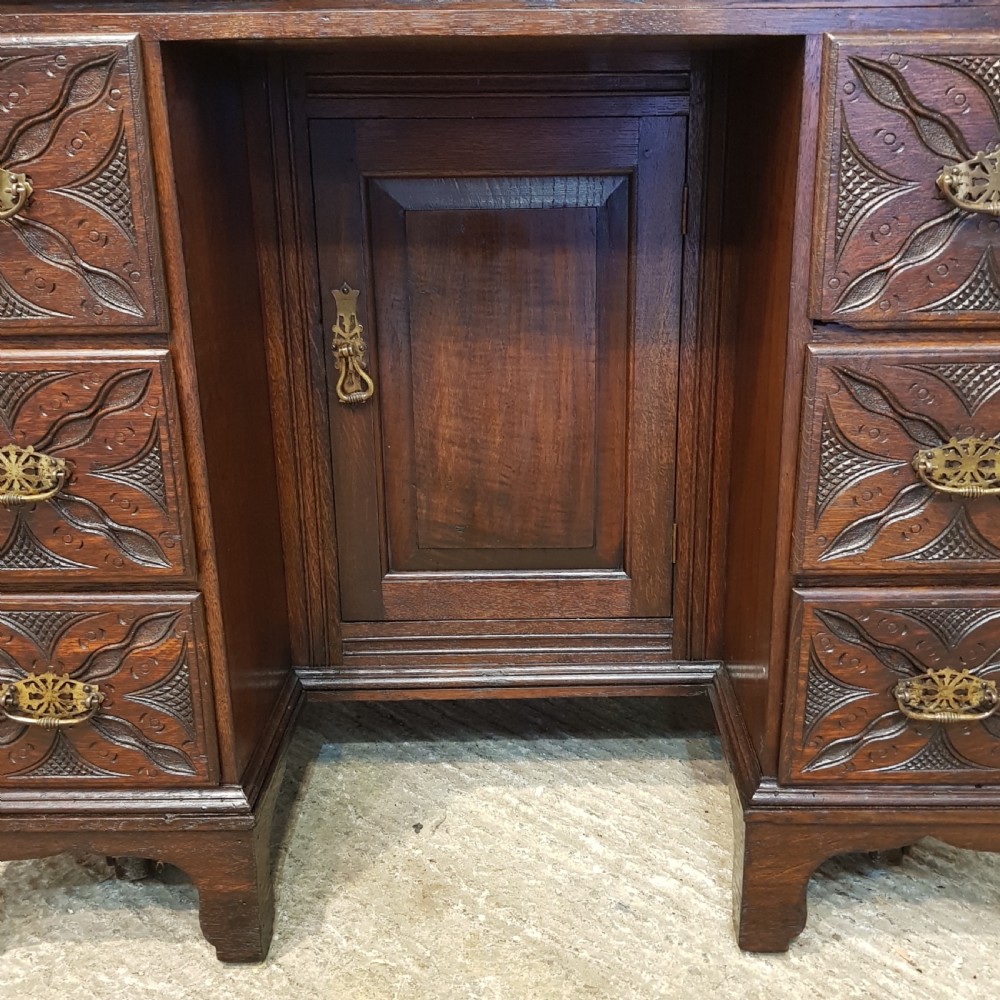 ANTIQUE LATE 18TH CENTURY OAK SECRETAIRE BOOKCASE C1780 View V