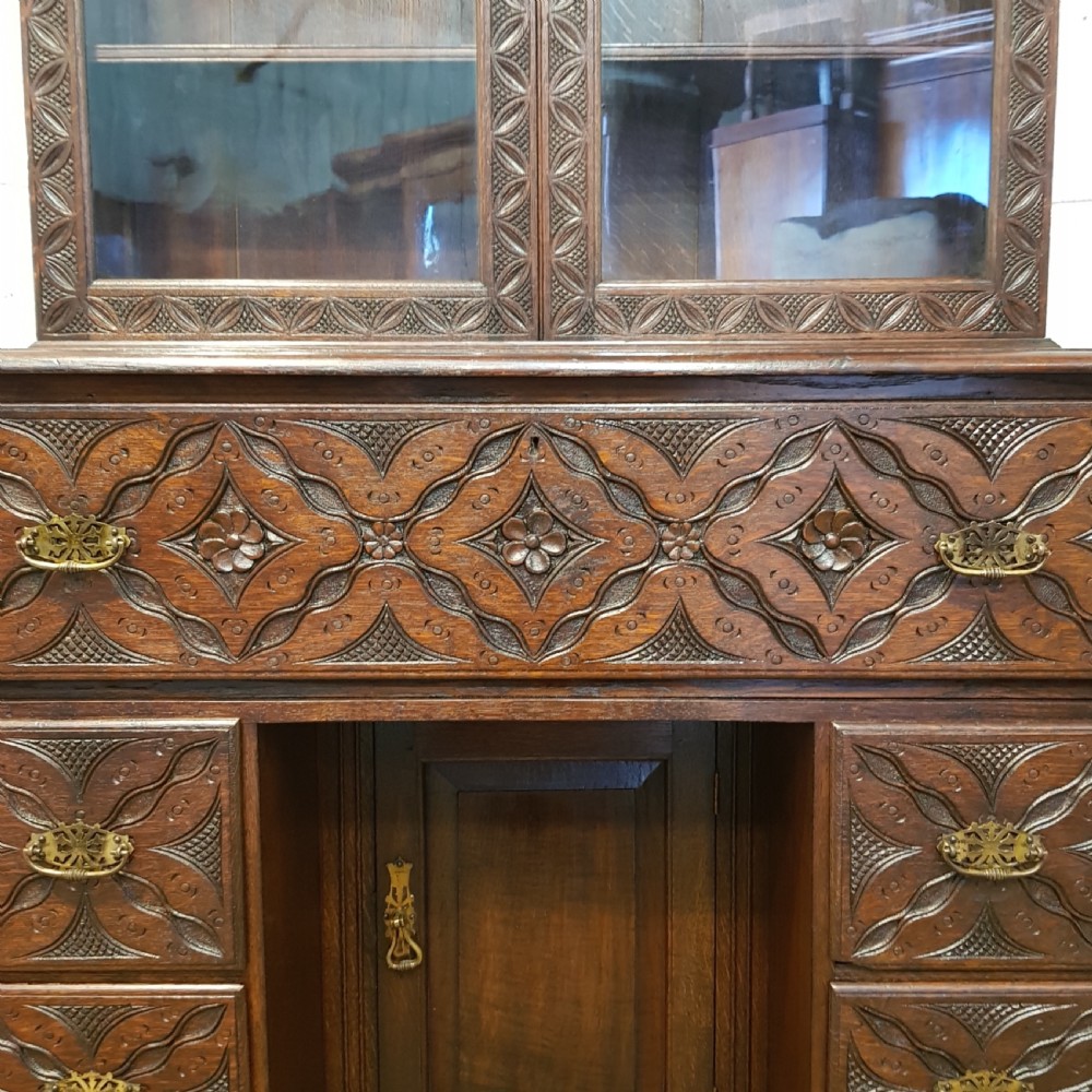 ANTIQUE LATE 18TH CENTURY OAK SECRETAIRE BOOKCASE C1780 View VI