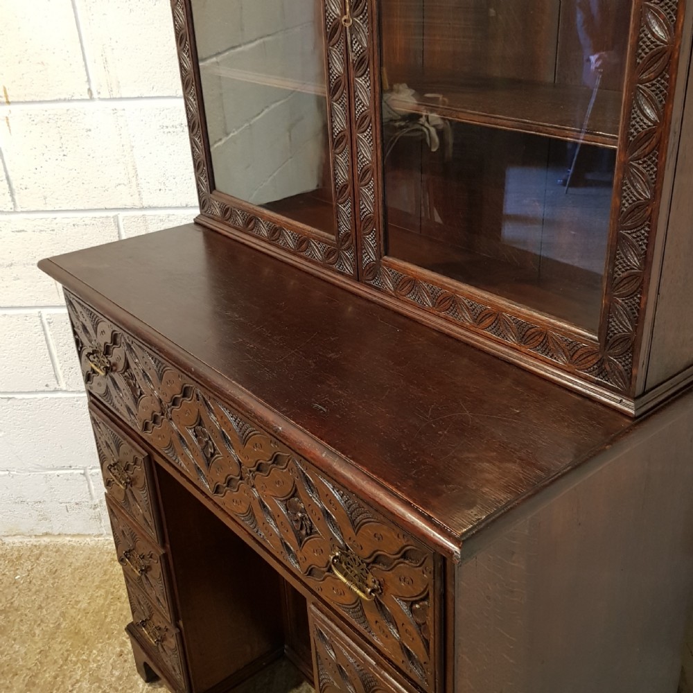 ANTIQUE LATE 18TH CENTURY OAK SECRETAIRE BOOKCASE C1780 View VIII