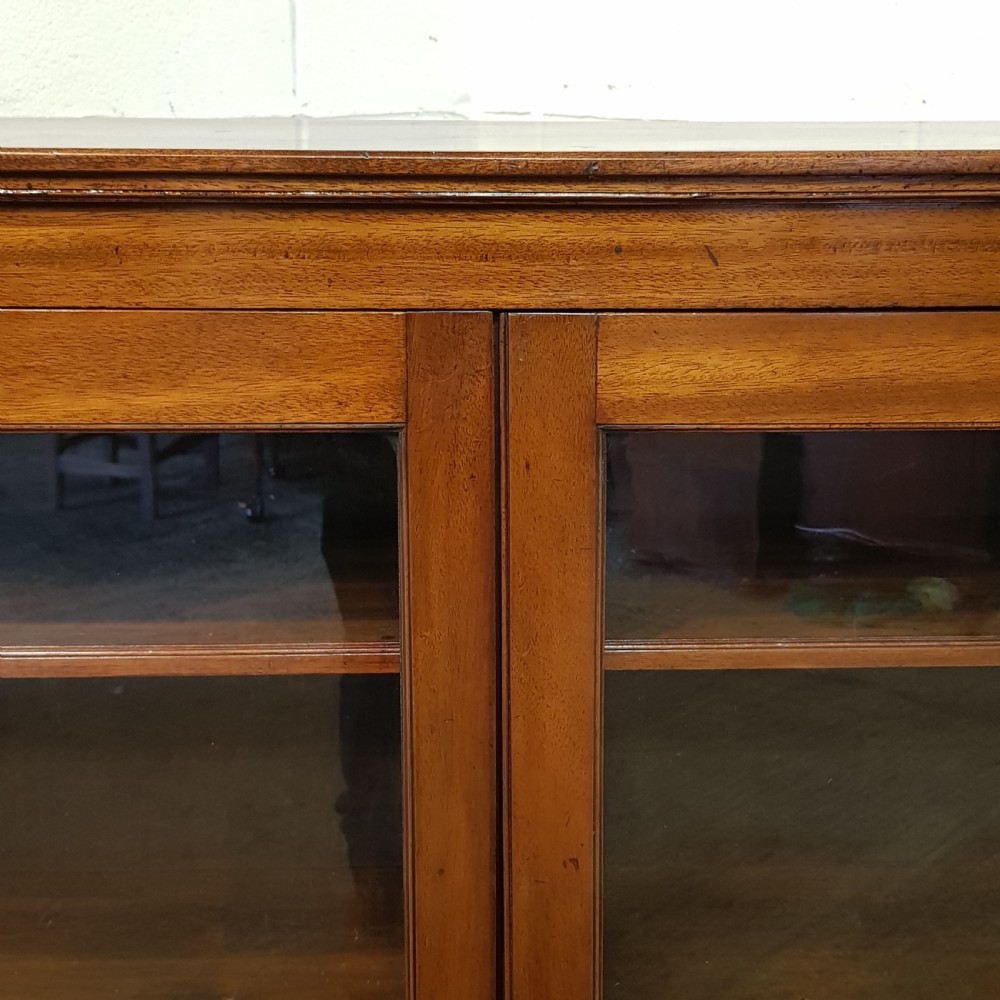 ANTIQUE LATE VICTORIAN MAHOGANY GLAZED BOOKCASE C1890 View IV
