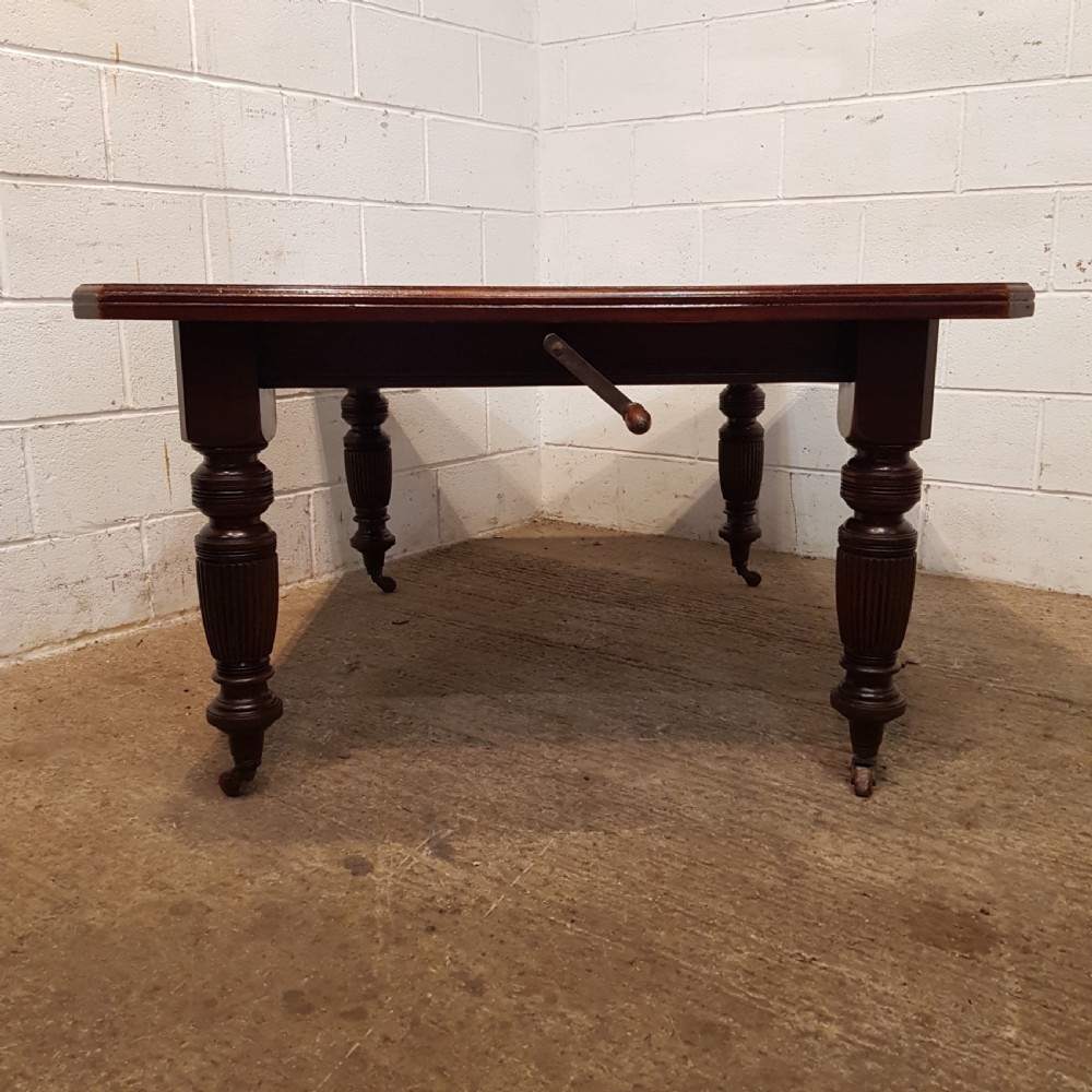 ANTIQUE LATE VICTORIAN MAHOGANY EXTENDING DINING TABLE C1890 seats 12 View V