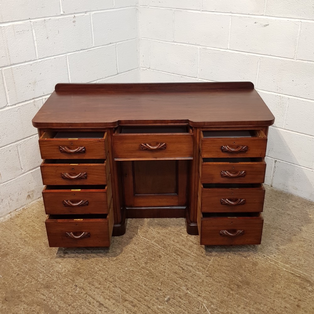 ANTIQUE VICTORIAN MAHOGANY DESK. C1880 View VII