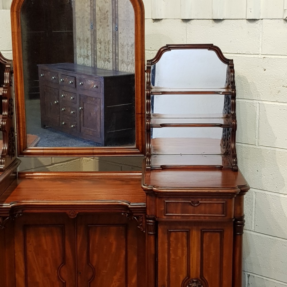 ANTIQUE VICTORIAN LARGE MAHOGANY DRESSING TABLE C1880 View VII