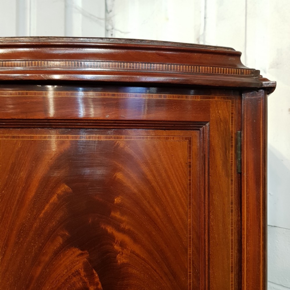 ANTIQUE LATE VICTORIAN BOW FRONT MAHOGANY TALL BOY C1890 View V