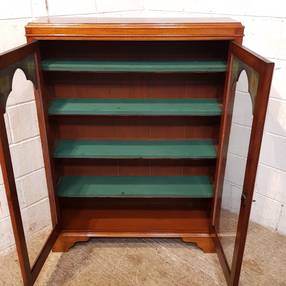 ANTIQUE ARTS & CRAFTS GOTHIC MAHOGANY BOOKCASE C1900 View VI