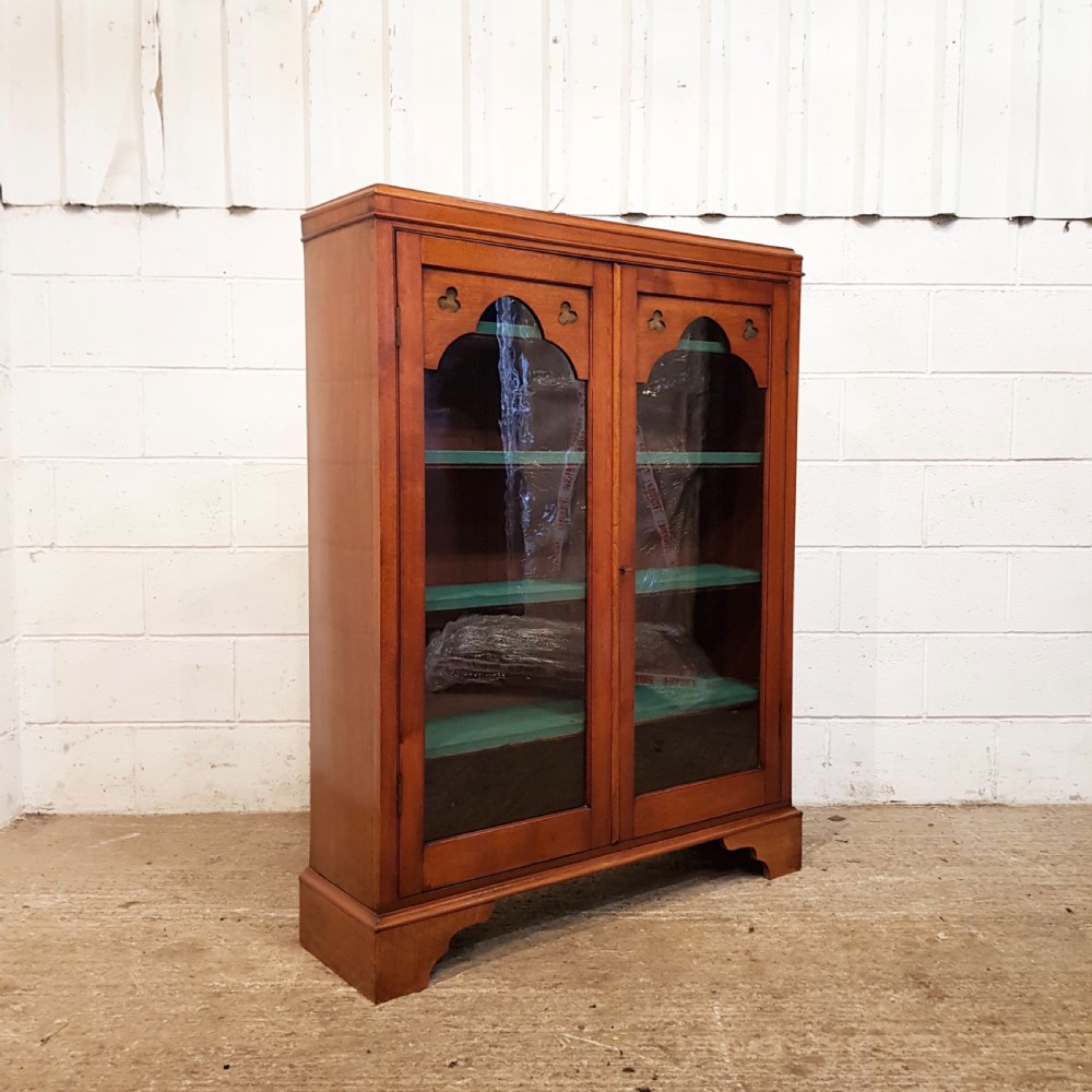 ANTIQUE ARTS & CRAFTS GOTHIC MAHOGANY BOOKCASE C1900 View VIII