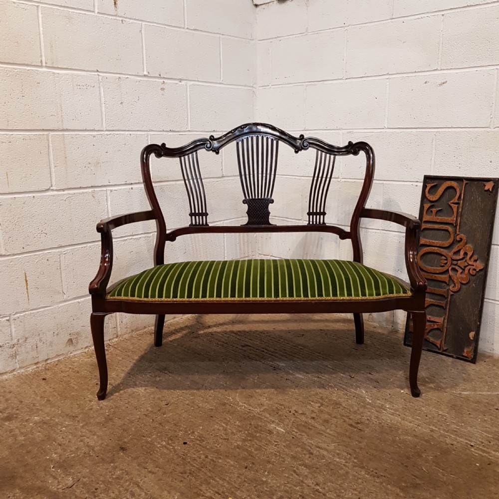 ANTIQUE EDWARDIAN MAHOGANY SALON SOFA C1900 View II