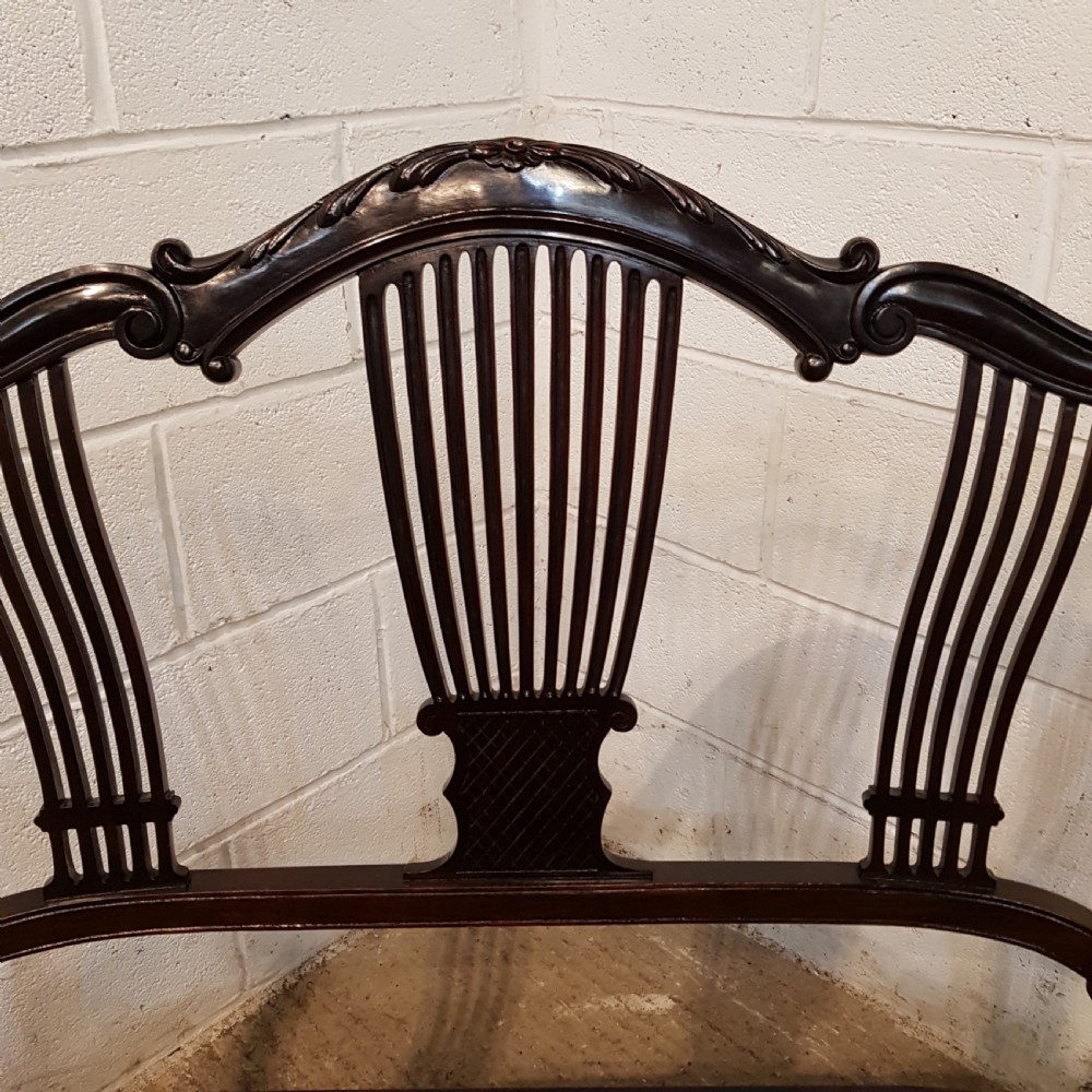 ANTIQUE EDWARDIAN MAHOGANY SALON SOFA C1900 View IX