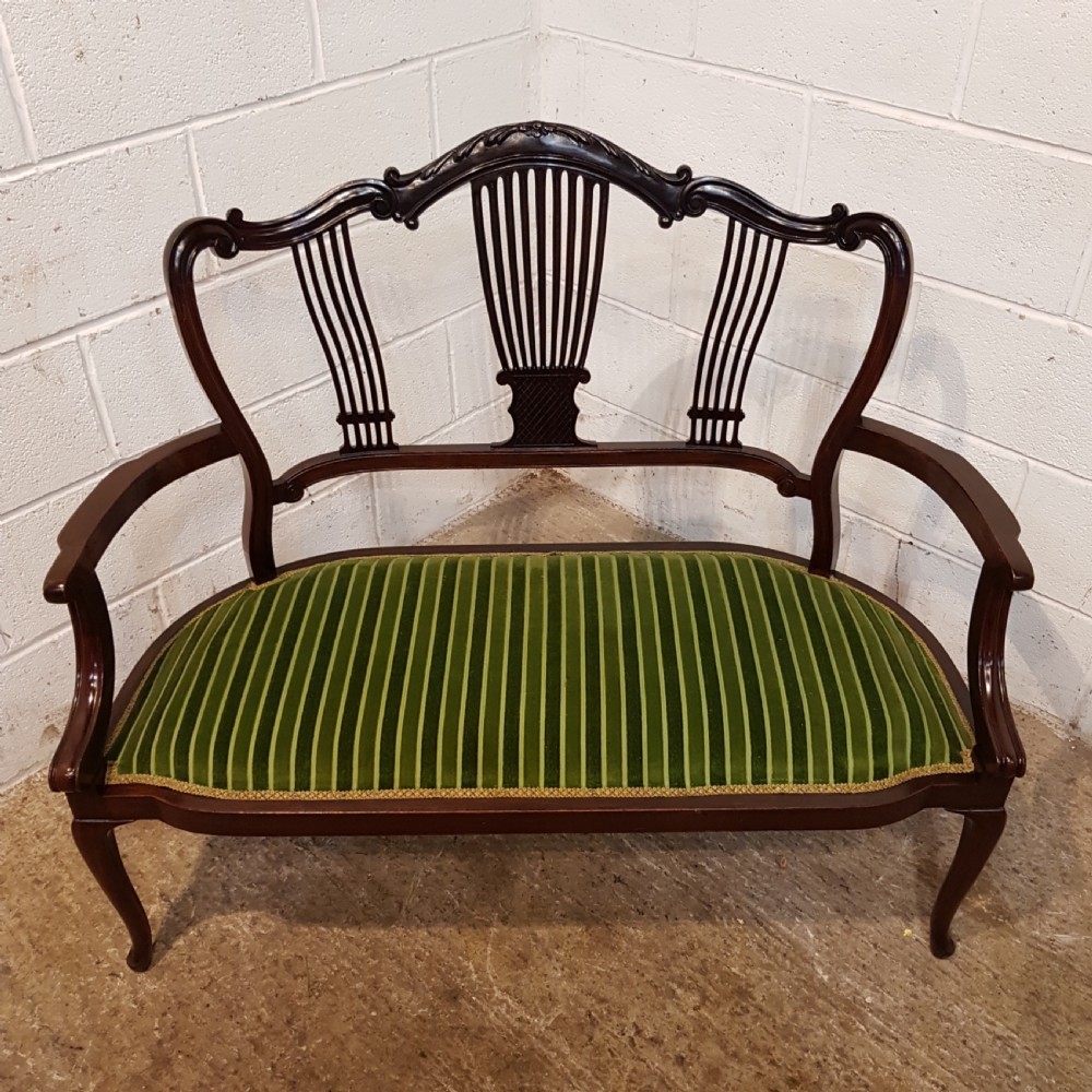 ANTIQUE EDWARDIAN MAHOGANY SALON SOFA C1900 View XI