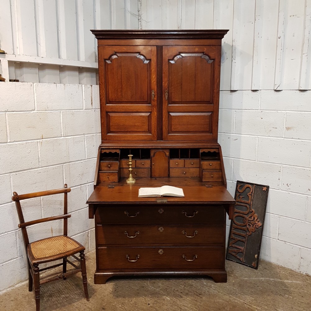 ANTIQUE 18TH CENTURY OAK BUREAU BOOKCASE C1780 View II