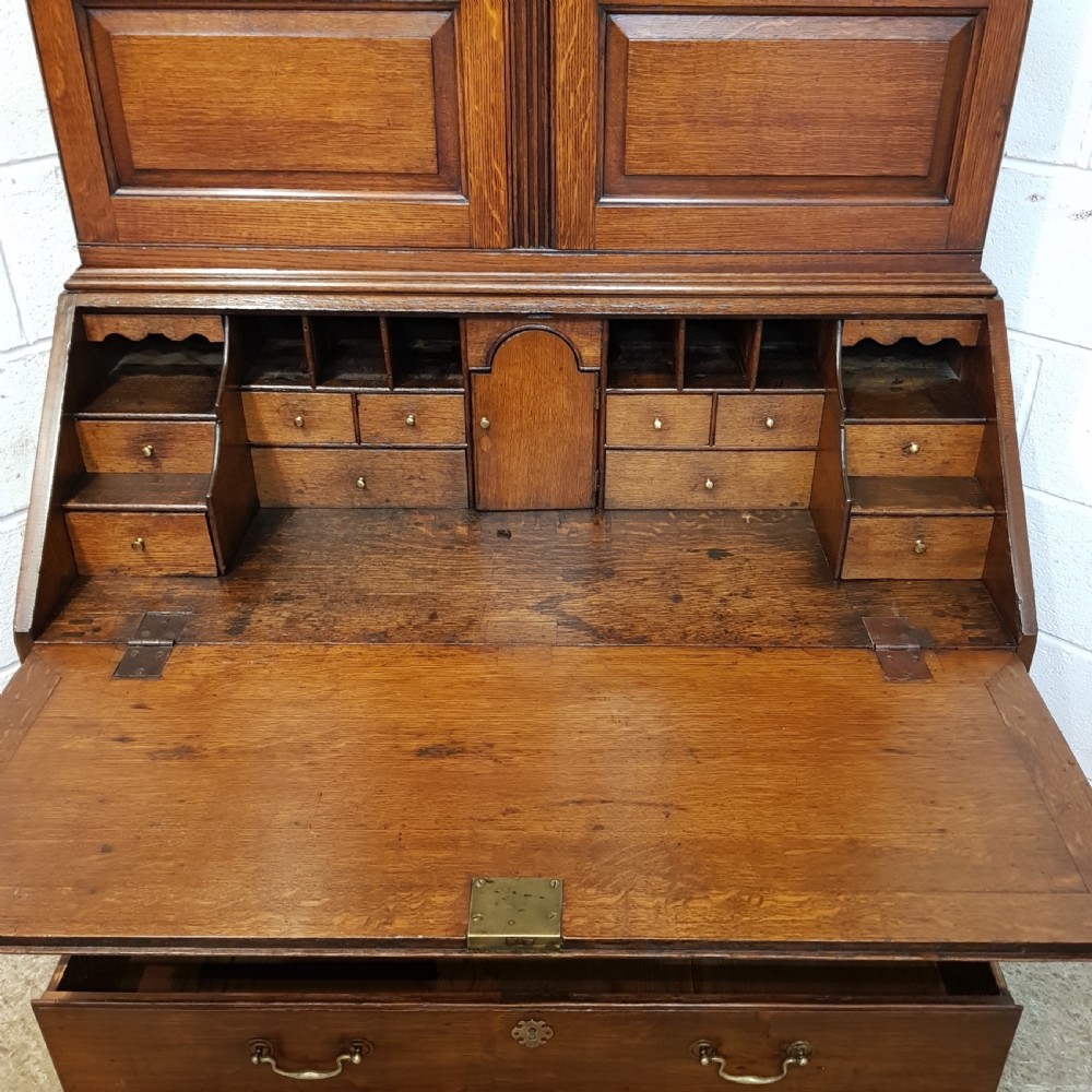 ANTIQUE 18TH CENTURY OAK BUREAU BOOKCASE C1780 View VIII