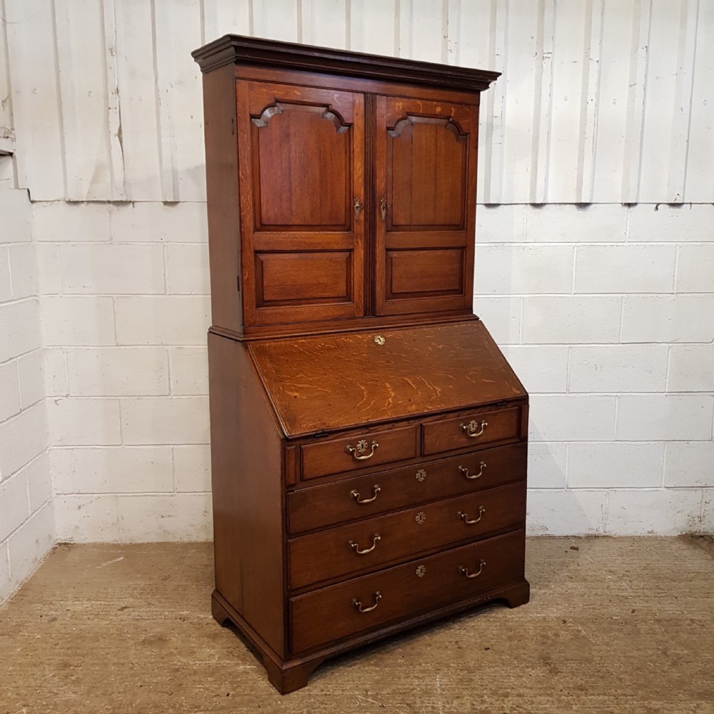 ANTIQUE 18TH CENTURY OAK BUREAU BOOKCASE C1780 View X
