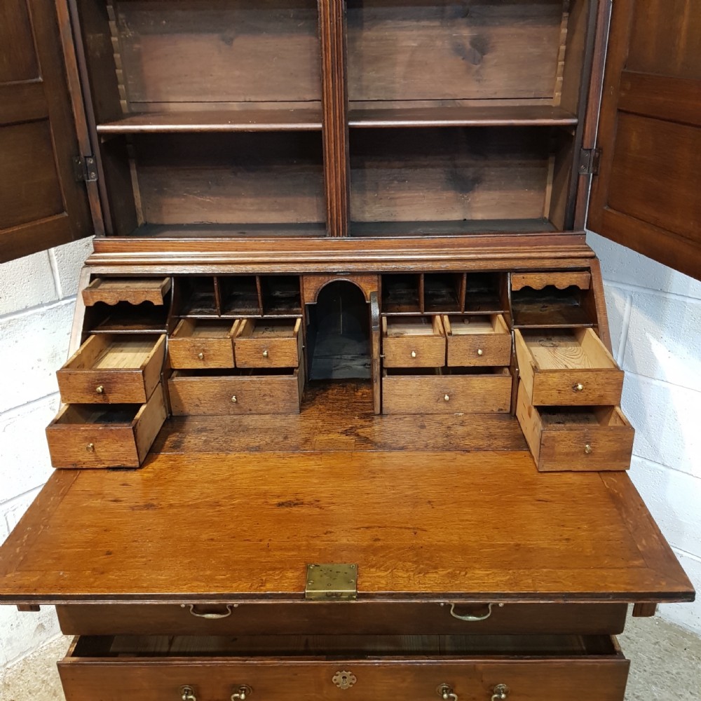 ANTIQUE 18TH CENTURY OAK BUREAU BOOKCASE C1780 View XI
