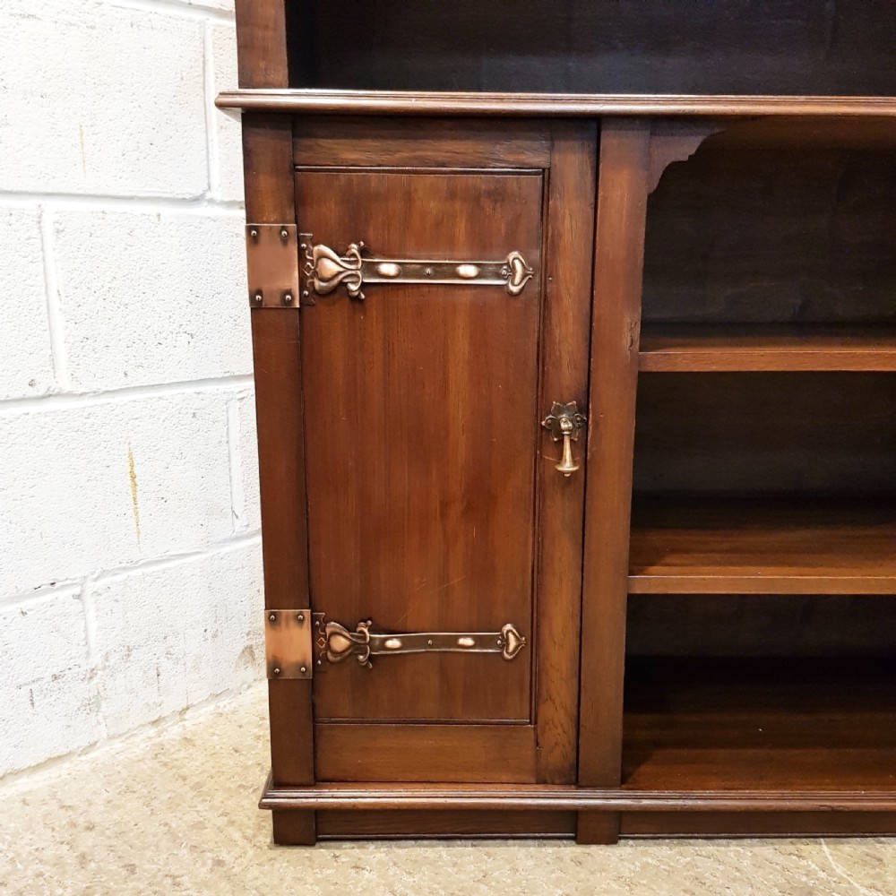 ANTIQUE ARTS & CRAFTS OAK OPEN BOOKCASE C1890 View IV