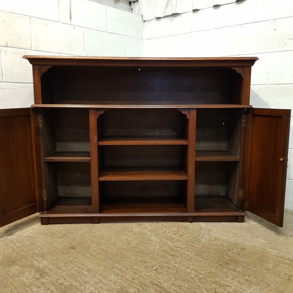 ANTIQUE ARTS & CRAFTS OAK OPEN BOOKCASE C1890 View V