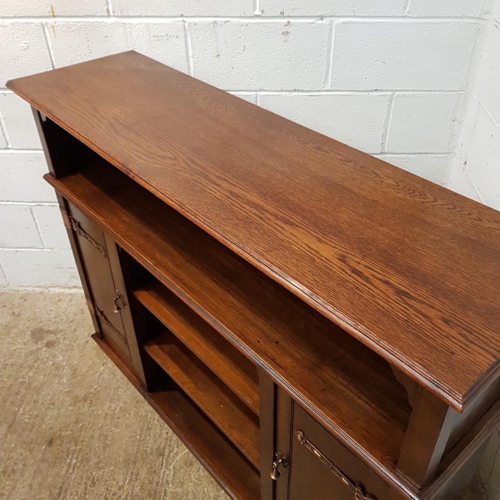 ANTIQUE ARTS & CRAFTS OAK OPEN BOOKCASE C1890 View VI