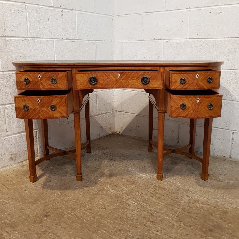 ANTIQUE LATE 19TH CENTURY SHERATON REVIVAL SATINWOOD DESK C1890 View VII