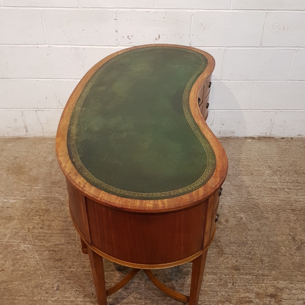 ANTIQUE LATE 19TH CENTURY SHERATON REVIVAL SATINWOOD DESK C1890 View IX