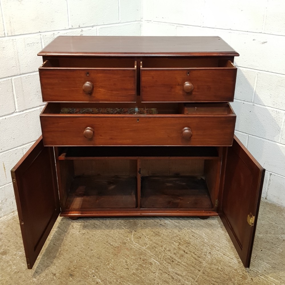 ANTIQUE VICTORIAN MAHOGANY TALLBOY C1880 View V