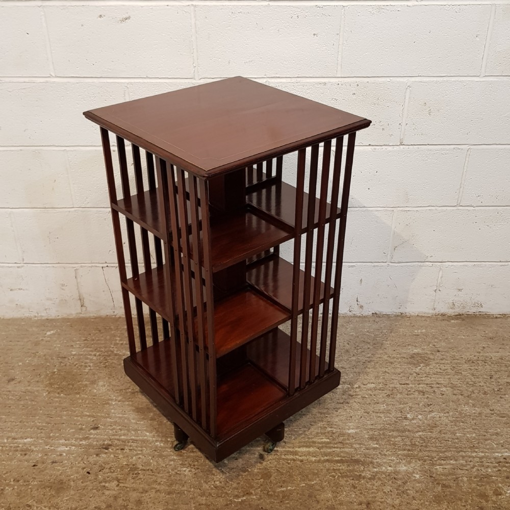 ANTIQUE EDWARDIAN MAHOGANY REVOLVING BOOKCASE C1900 View VII