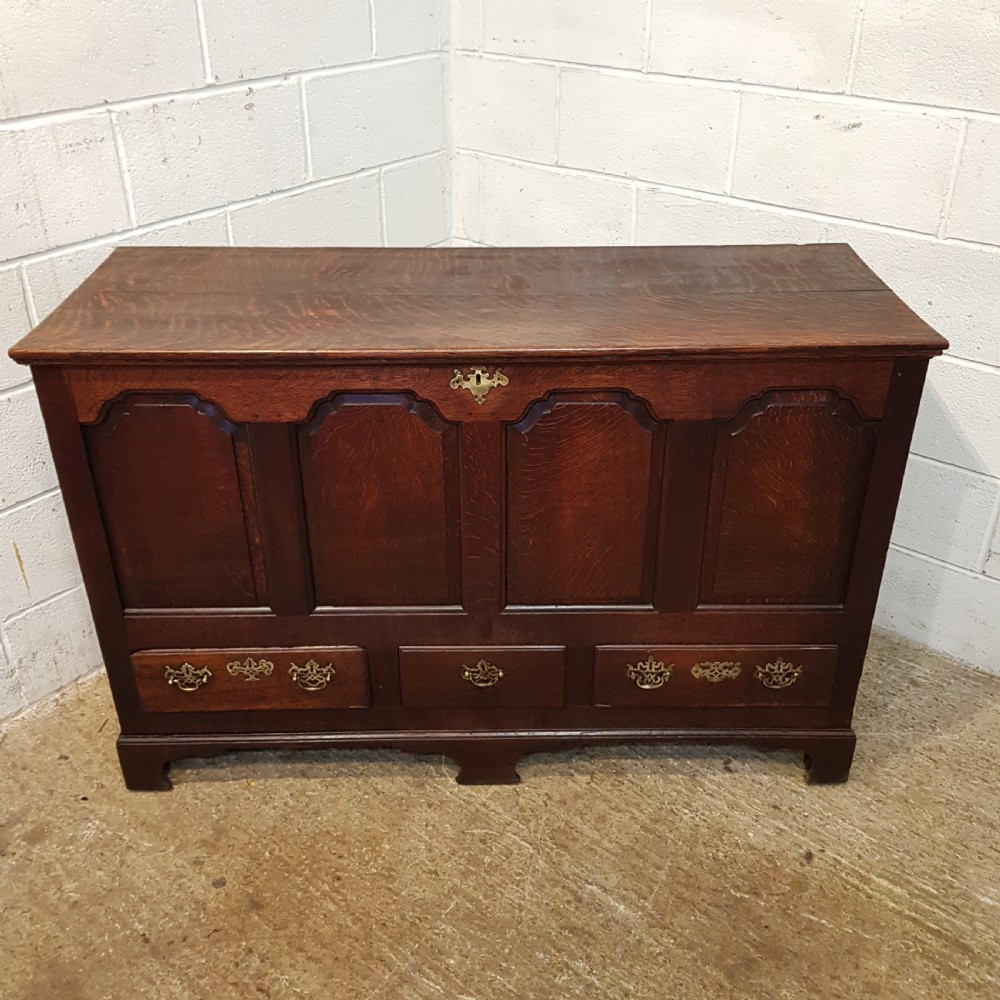 ANTIQUE LARGE MID 18TH CENTURY COUNTRY JOINED OAK MULE CHEST C1760 View VII