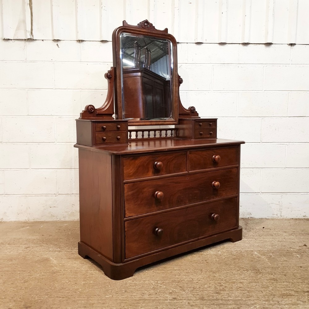 ANTIQUE VICTORIAN MAHOGANY DRESSING CHEST C1880 View III