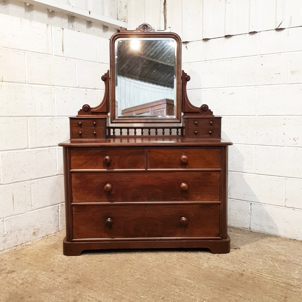 ANTIQUE VICTORIAN MAHOGANY DRESSING CHEST C1880 View IV