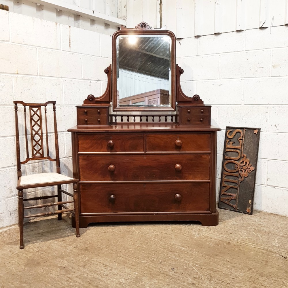 ANTIQUE VICTORIAN MAHOGANY DRESSING CHEST C1880 View VII