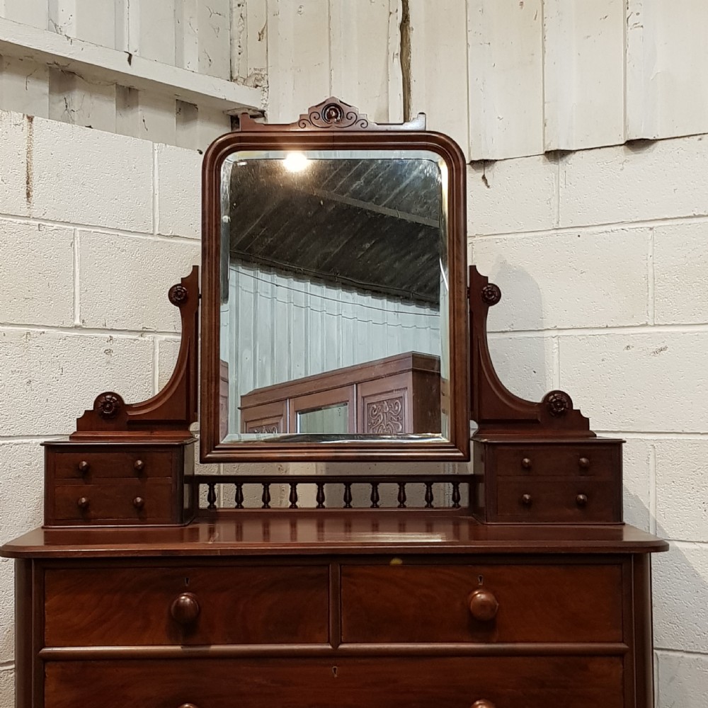 ANTIQUE VICTORIAN MAHOGANY DRESSING CHEST C1880 View VIII