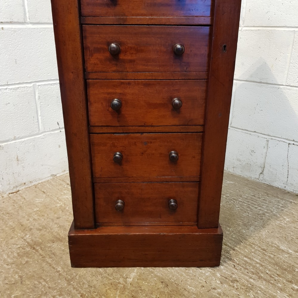 ANTIQUE VICTORIAN MAHOGANY WELLINGTON CHEST OF DRAWERS C1880 View IV