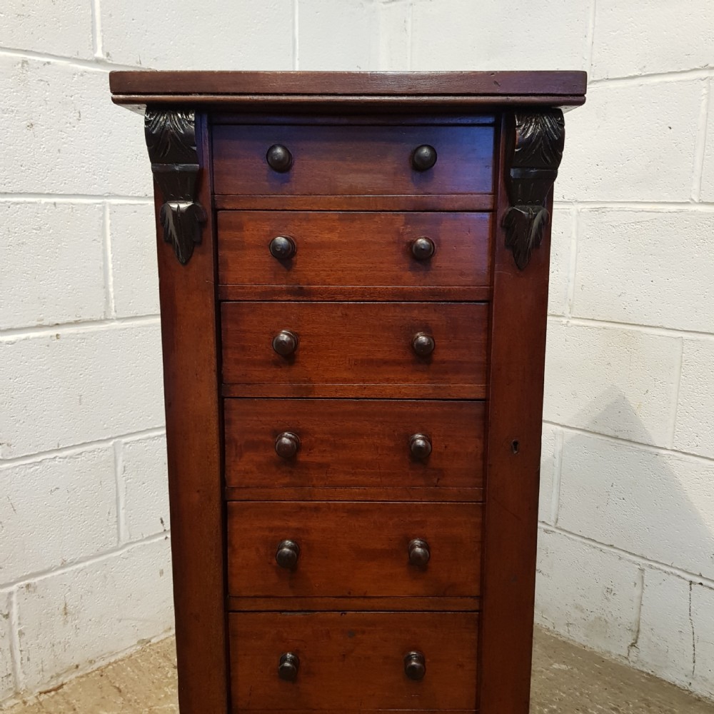 ANTIQUE VICTORIAN MAHOGANY WELLINGTON CHEST OF DRAWERS C1880 View VII