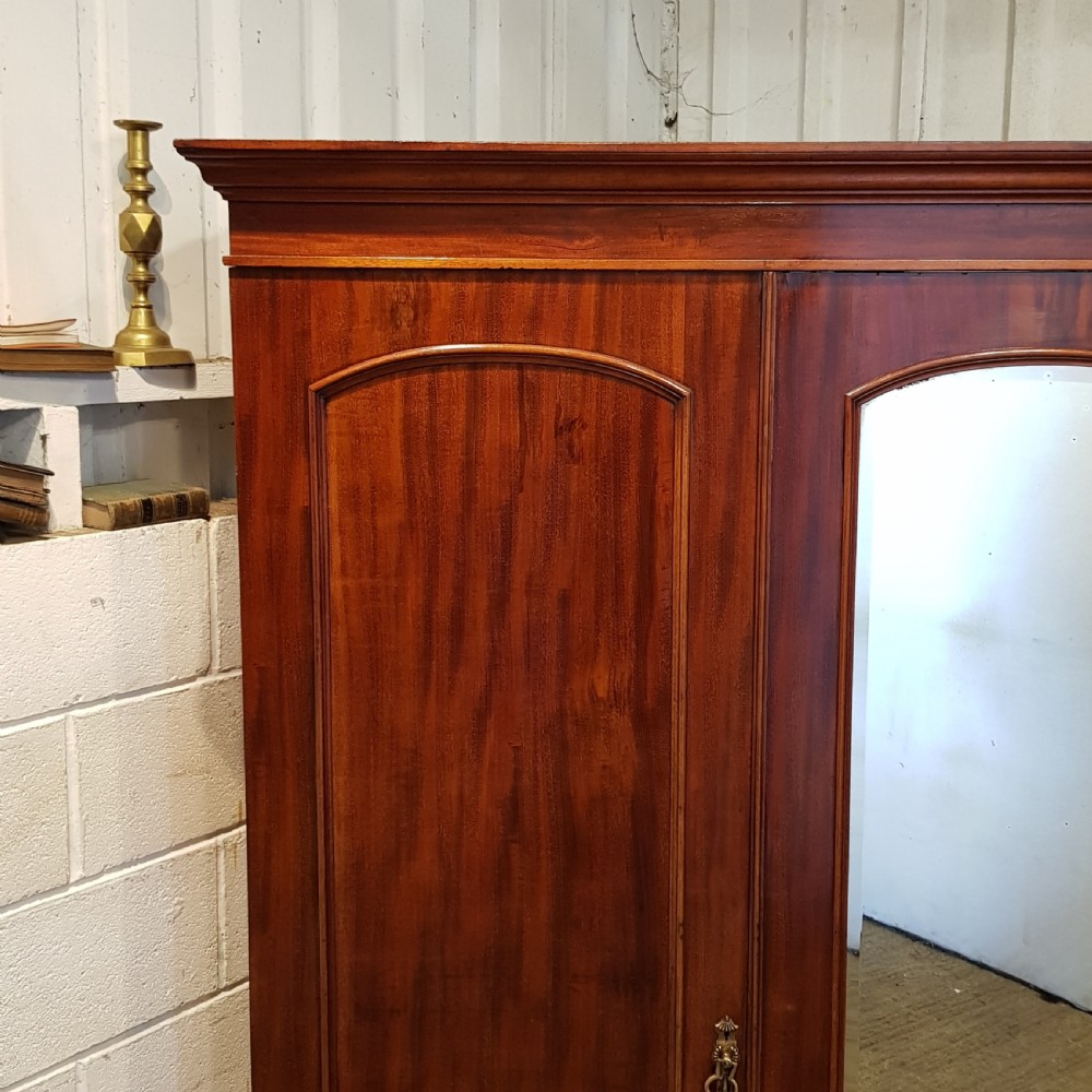 ANTIQUE VICTORIAN MAHOGANY TRIPLE WARDROBE C1880 View V